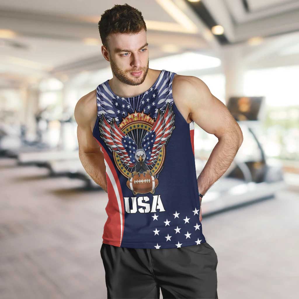 Custom USA Rugby Men Tank Top American Eagle With USA Flags - Wonder Print Shop