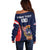 Custom USA Rugby Off Shoulder Sweater American Eagle With USA Flags - Wonder Print Shop