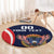 Custom USA Rugby Round Carpet American Eagle With USA Flags