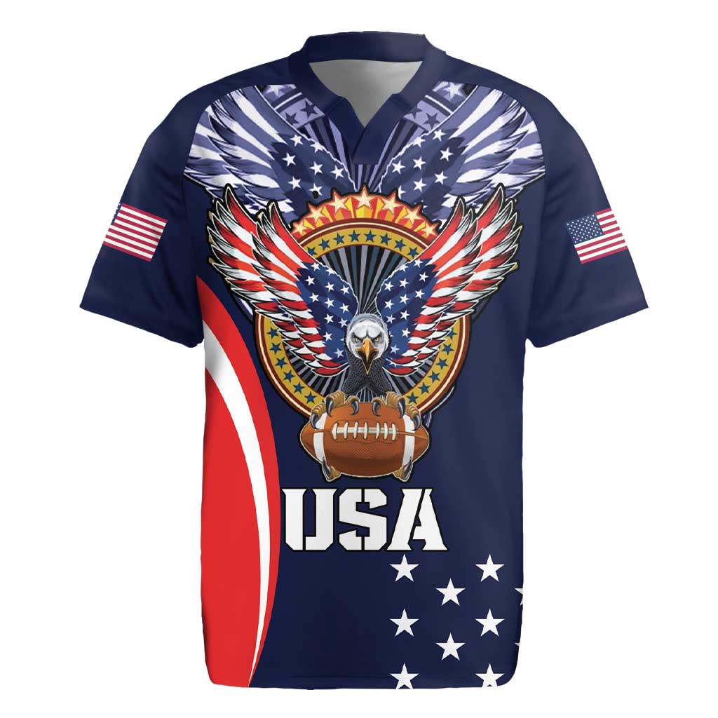 Custom USA Rugby Rugby Jersey American Eagle With USA Flags