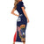 Custom USA Rugby Short Sleeve Bodycon Dress American Eagle With USA Flags