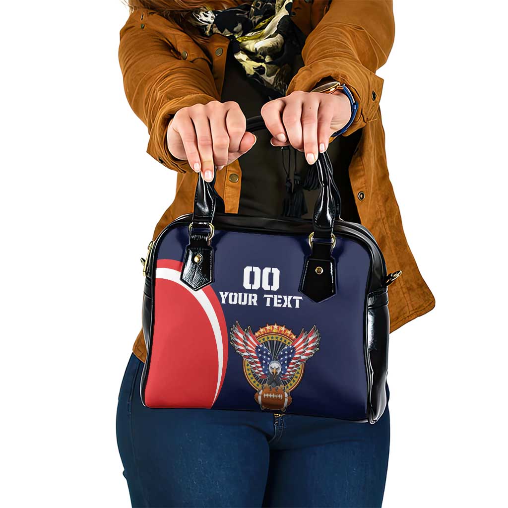 Custom USA Rugby Shoulder Handbag American Eagle With USA Flags