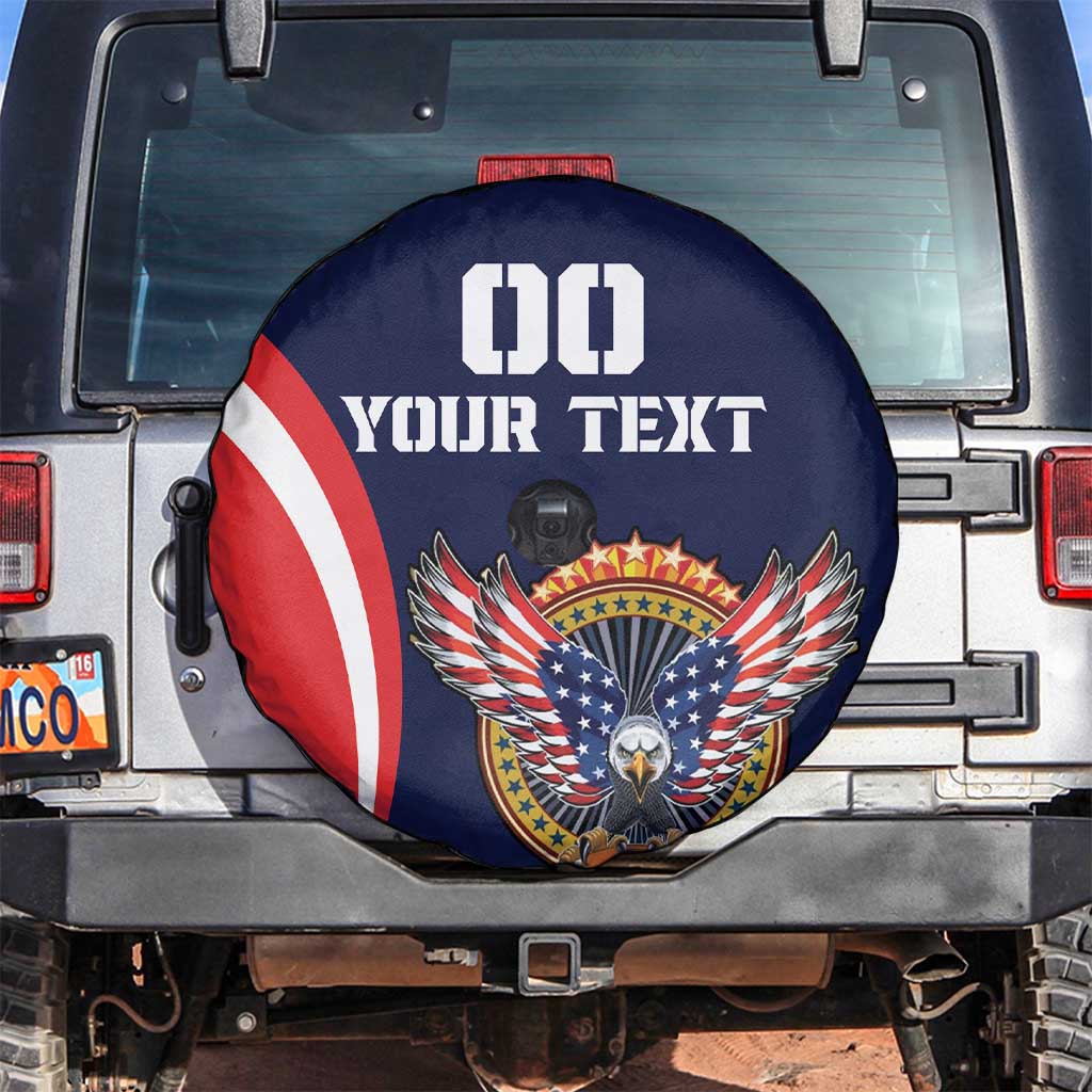 Custom USA Rugby Spare Tire Cover American Eagle With USA Flags