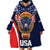 Custom USA Rugby Wearable Blanket Hoodie American Eagle With USA Flags