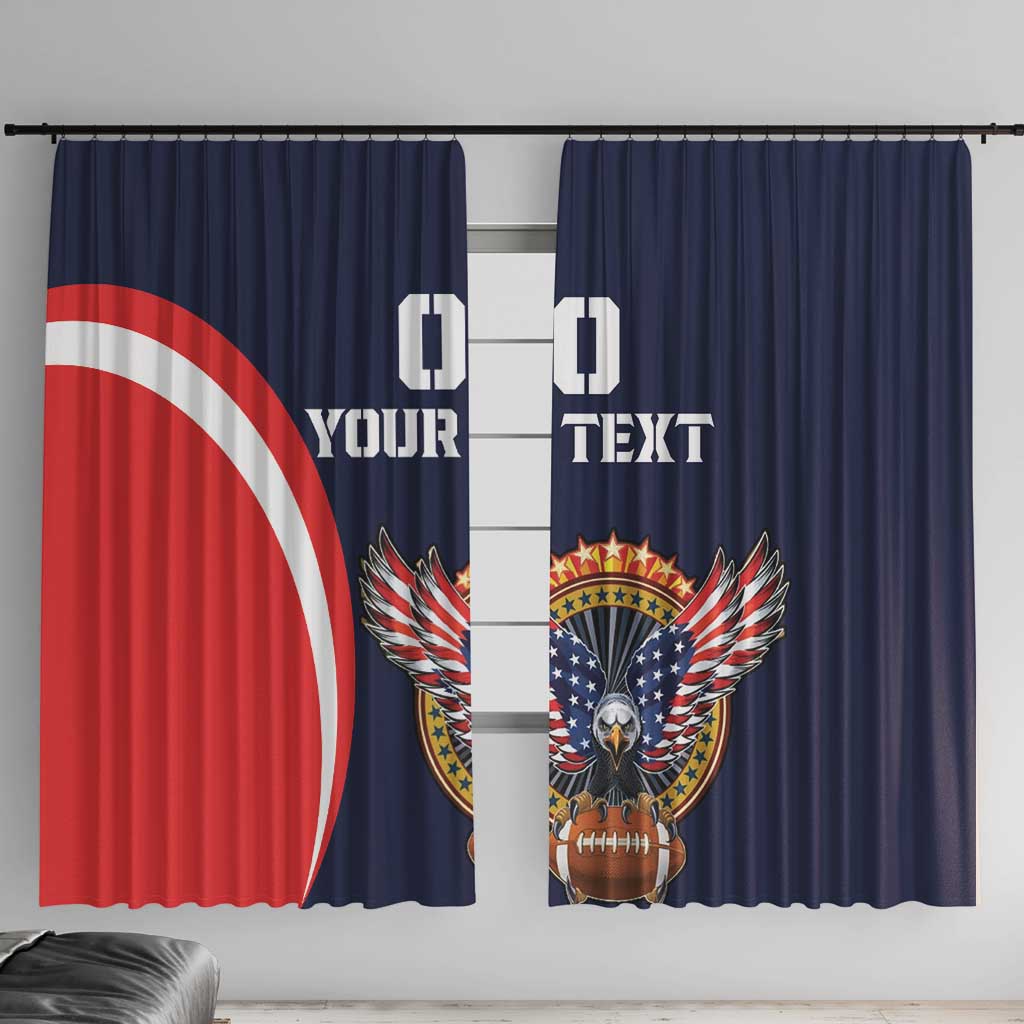 Custom USA Rugby Window Curtain American Eagle With USA Flags