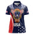 Custom USA Rugby Women Polo Shirt American Eagle With USA Flags