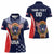 Custom USA Rugby Women Polo Shirt American Eagle With USA Flags