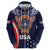 Custom USA Rugby Zip Hoodie American Eagle With USA Flags