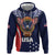 Custom USA Rugby Zip Hoodie American Eagle With USA Flags