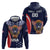 Custom USA Rugby Zip Hoodie American Eagle With USA Flags