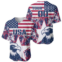 Patriotic rugby baseball jersey set, front USA design and back 'YOUR TEXT' with 00