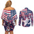 Custom USA Rugby Couples Matching Off Shoulder Short Dress and Long Sleeve Button Shirt Pacific Go Eagles 2024 - Wonder Print Shop