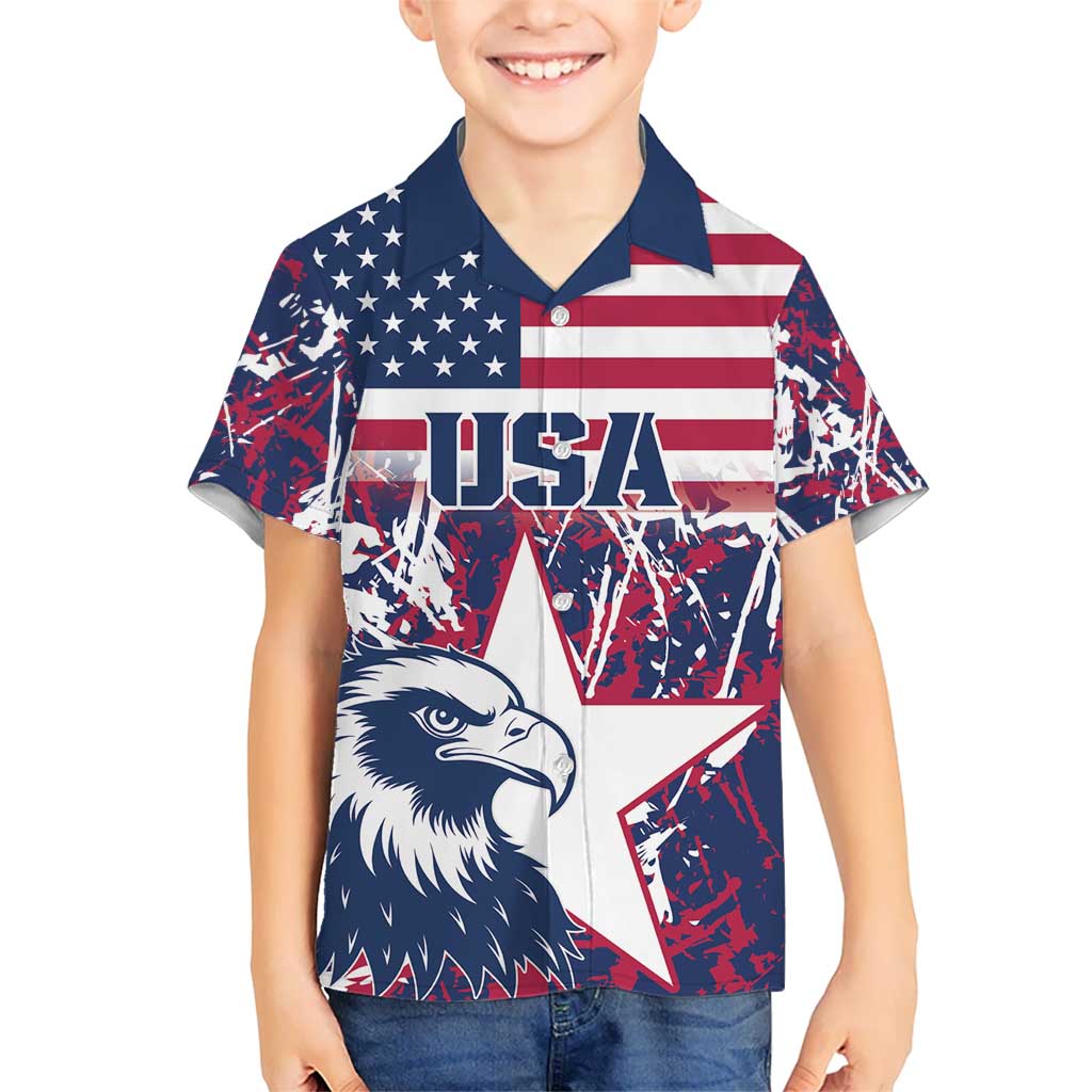 Custom USA Rugby Kid Hawaiian Shirt Pacific Go Eagles 2024 - Wonder Print Shop