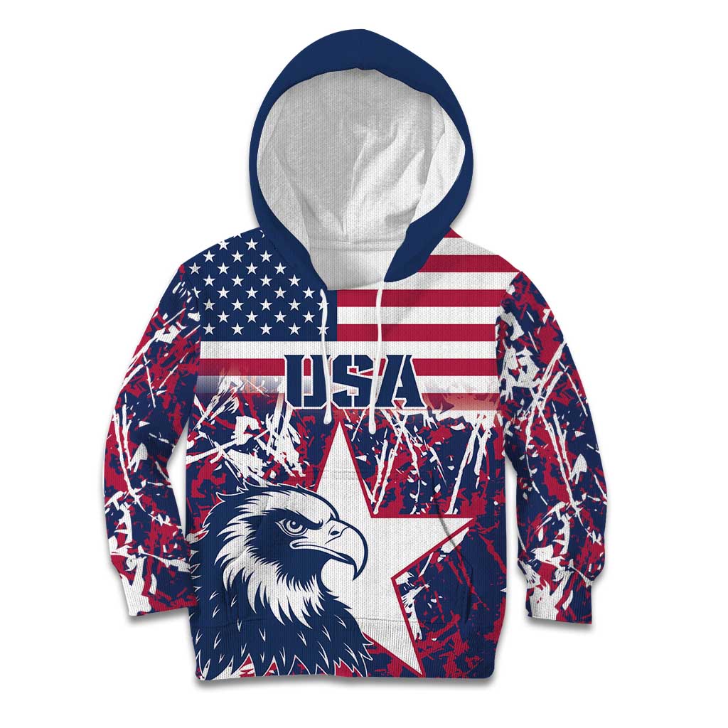 Custom USA Rugby Kid Hoodie Pacific Go Eagles 2024 - Wonder Print Shop