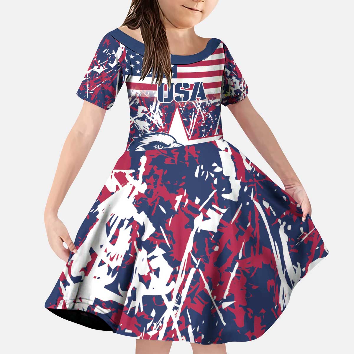 Custom USA Rugby Kid Short Sleeve Dress Pacific Go Eagles 2024 - Wonder Print Shop