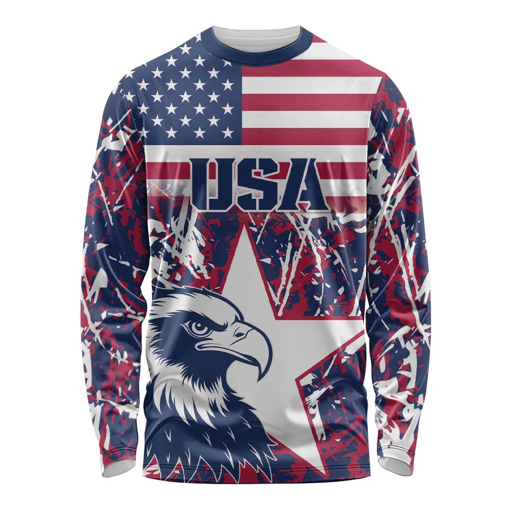 Custom USA Rugby Long Sleeve Shirt Pacific Go Eagles 2024 - Wonder Print Shop