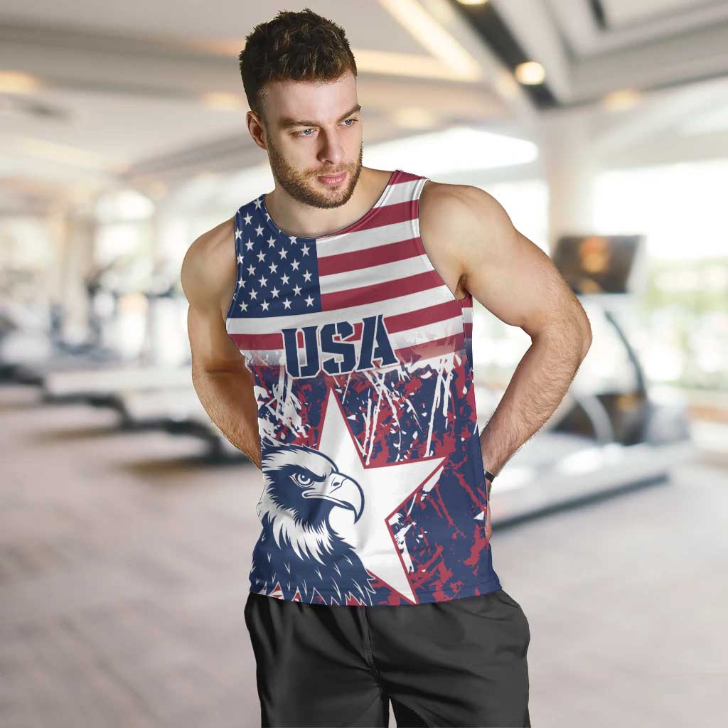 Custom USA Rugby Men Tank Top Pacific Go Eagles 2024 - Wonder Print Shop