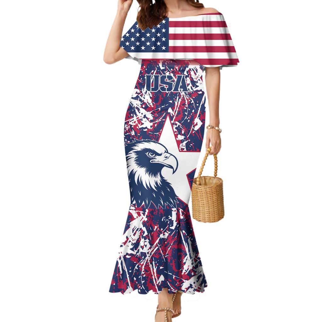 Custom USA Rugby Mermaid Dress Pacific Go Eagles 2024 - Wonder Print Shop