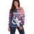 Custom USA Rugby Off Shoulder Sweater Pacific Go Eagles 2024 - Wonder Print Shop