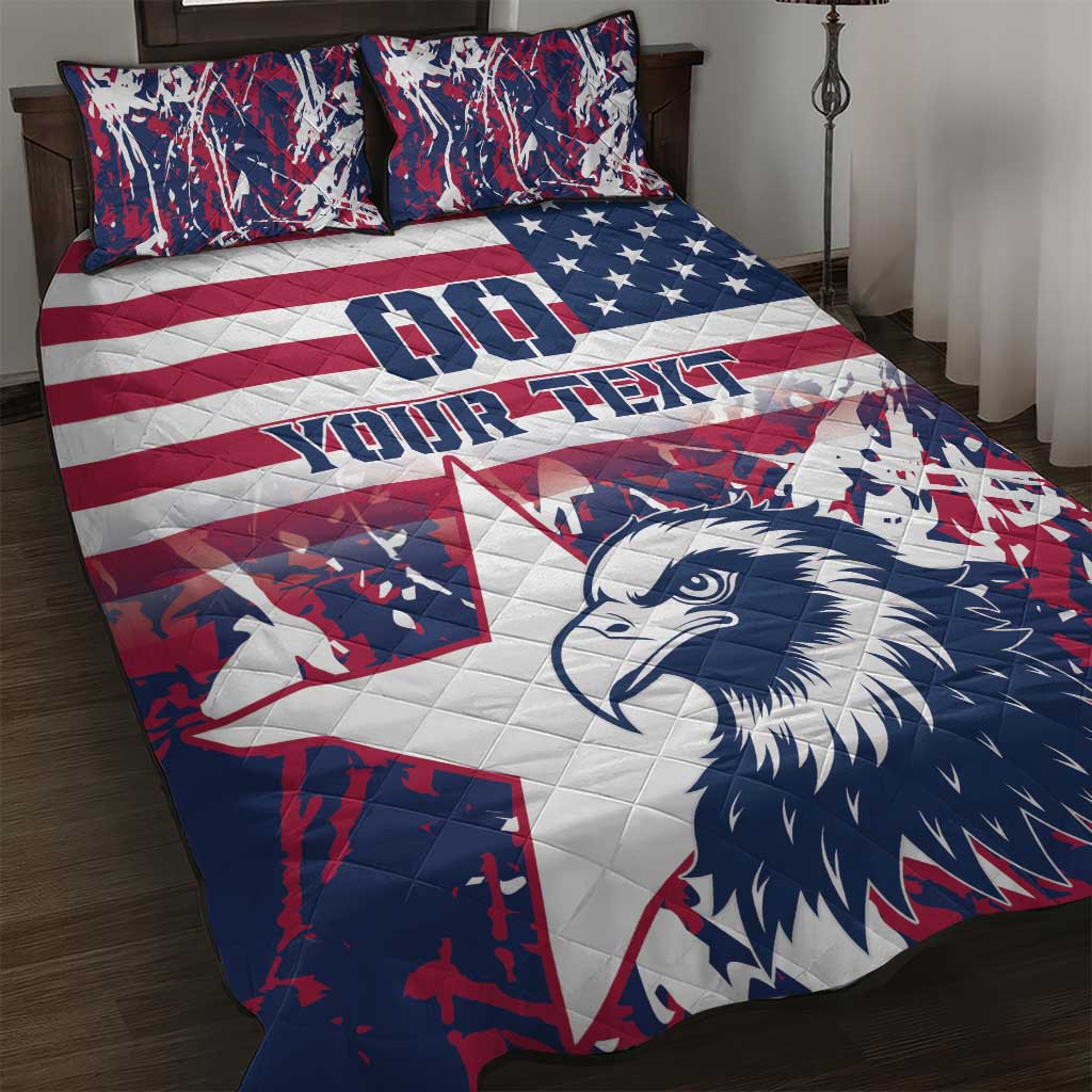 Custom USA Rugby Quilt Bed Set Pacific Go Eagles 2024