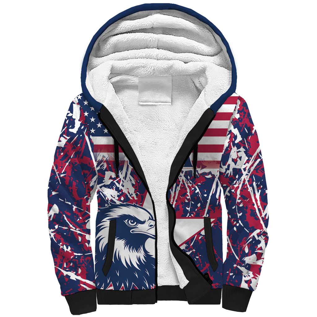 Custom USA Rugby Sherpa Hoodie Pacific Go Eagles 2024