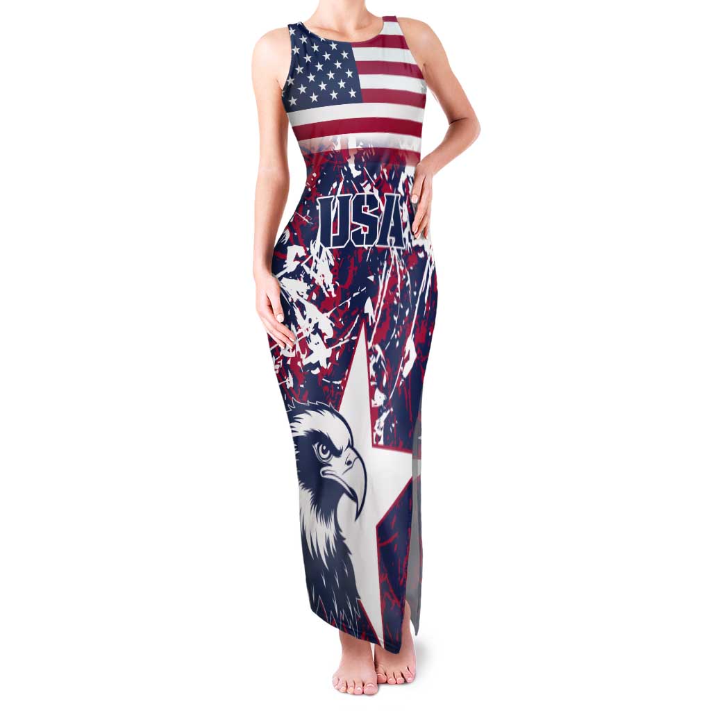 Custom USA Rugby Tank Maxi Dress Pacific Go Eagles 2024