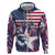 Custom USA Rugby Zip Hoodie Pacific Go Eagles 2024 - Wonder Print Shop