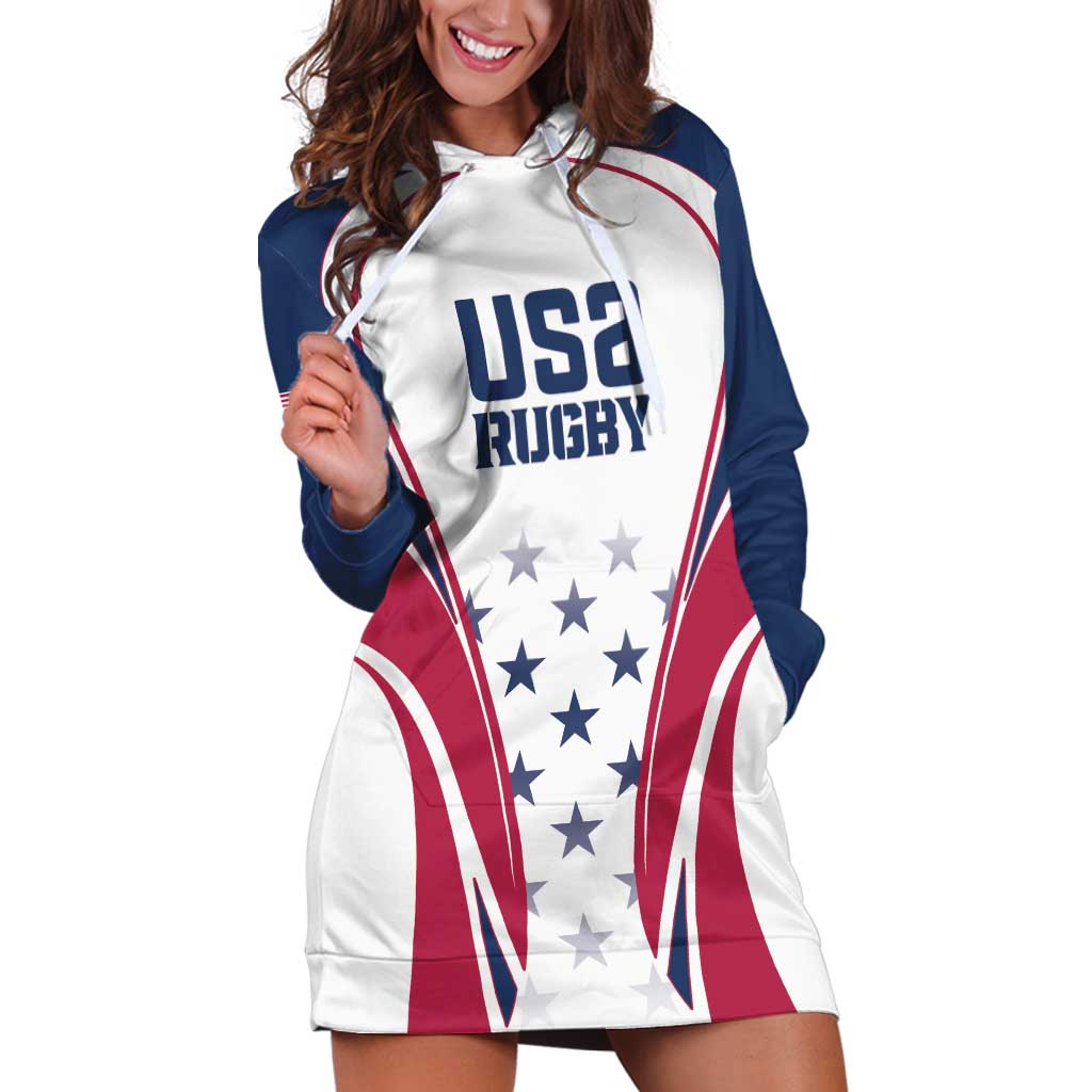 Custom USA Rugby Hoodie Dress Simple Style - Wonder Print Shop