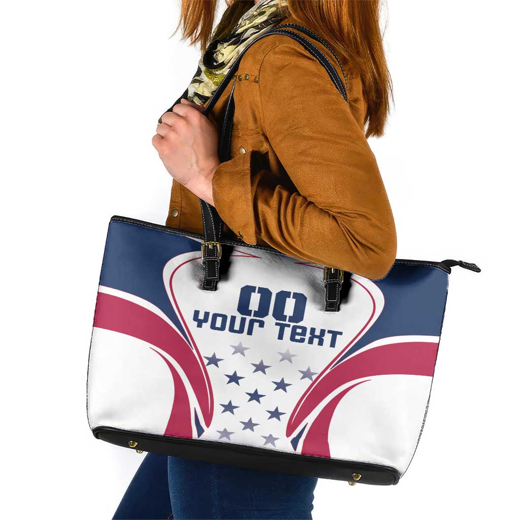 Custom USA Rugby Leather Tote Bag Simple Style