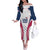 Custom USA Rugby Off The Shoulder Long Sleeve Dress Simple Style - Wonder Print Shop