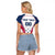 Custom USA Rugby Raglan Cropped T Shirt Simple Style