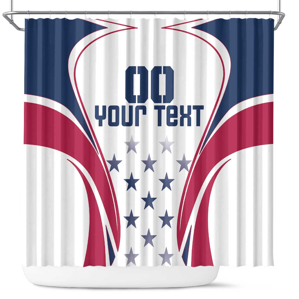 Custom USA Rugby Shower Curtain Simple Style