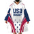 Custom USA Rugby Wearable Blanket Hoodie Simple Style