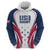 Custom USA Rugby Zip Hoodie Simple Style