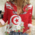 Personalized Tunisia Women Casual Shirt Jasmine Flower and Emblem