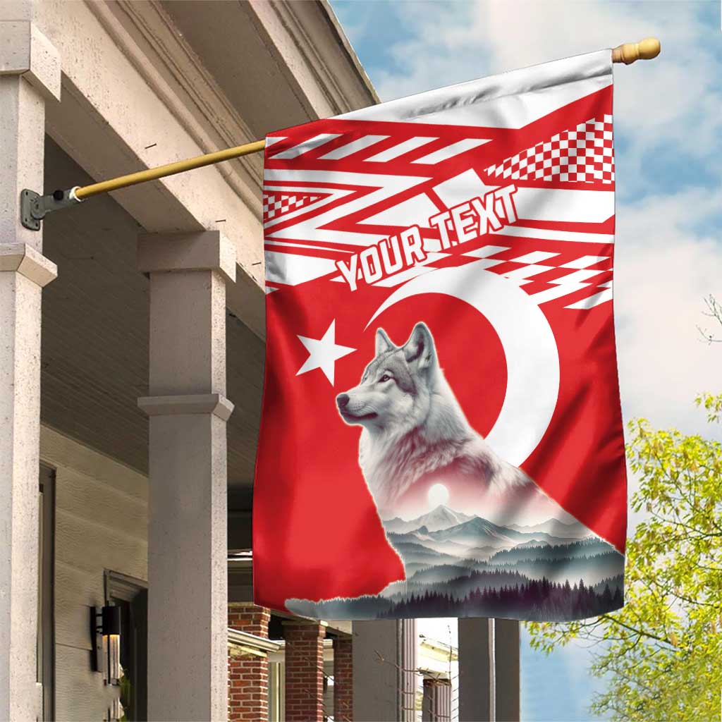 Personalized Gray Wolf Turkey Garden Flag Turkish Mountain - Wonder Print Shop