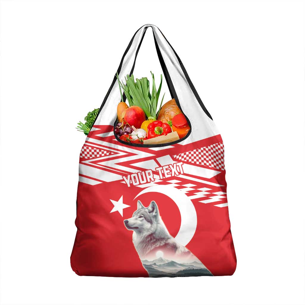 Personalized Gray Wolf Turkey Grocery Bag Turkish Mountain