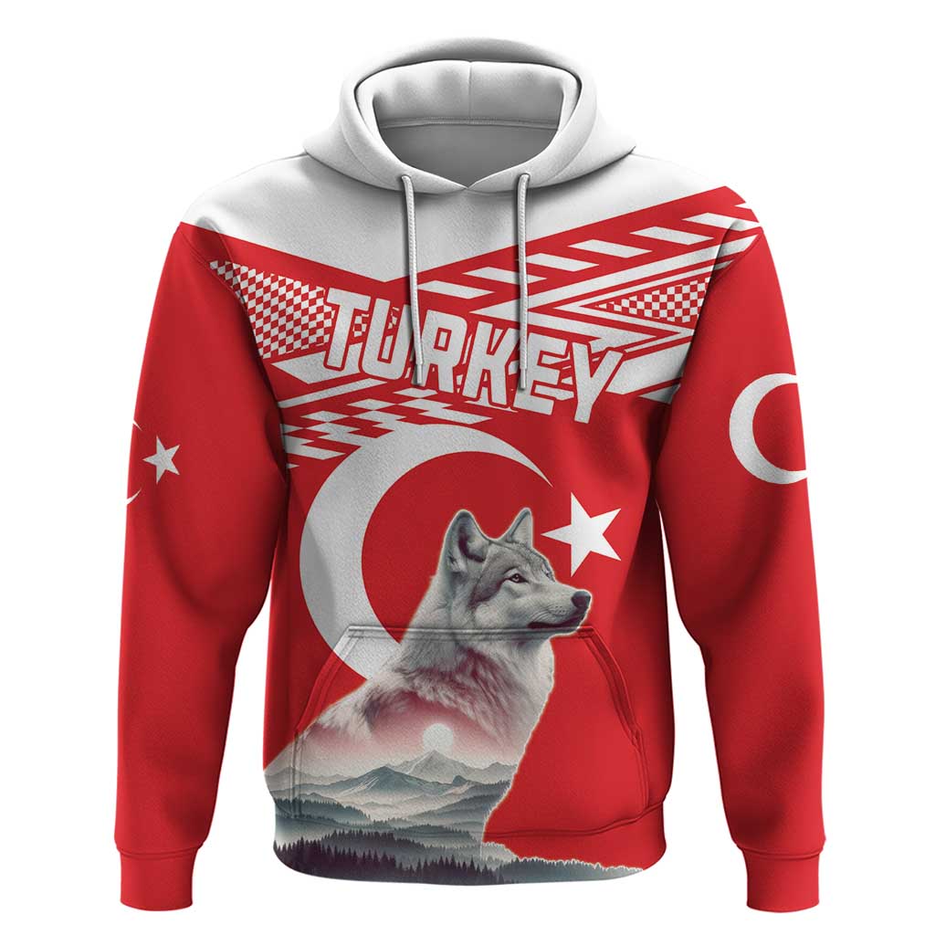 Personalized Gray Wolf Turkey Hoodie Turkish Mountain - Wonder Print Shop