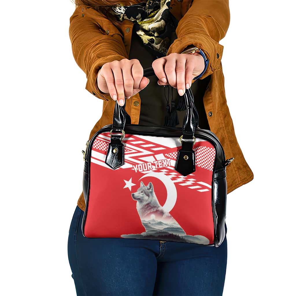 Personalized Gray Wolf Turkey Shoulder Handbag Turkish Mountain