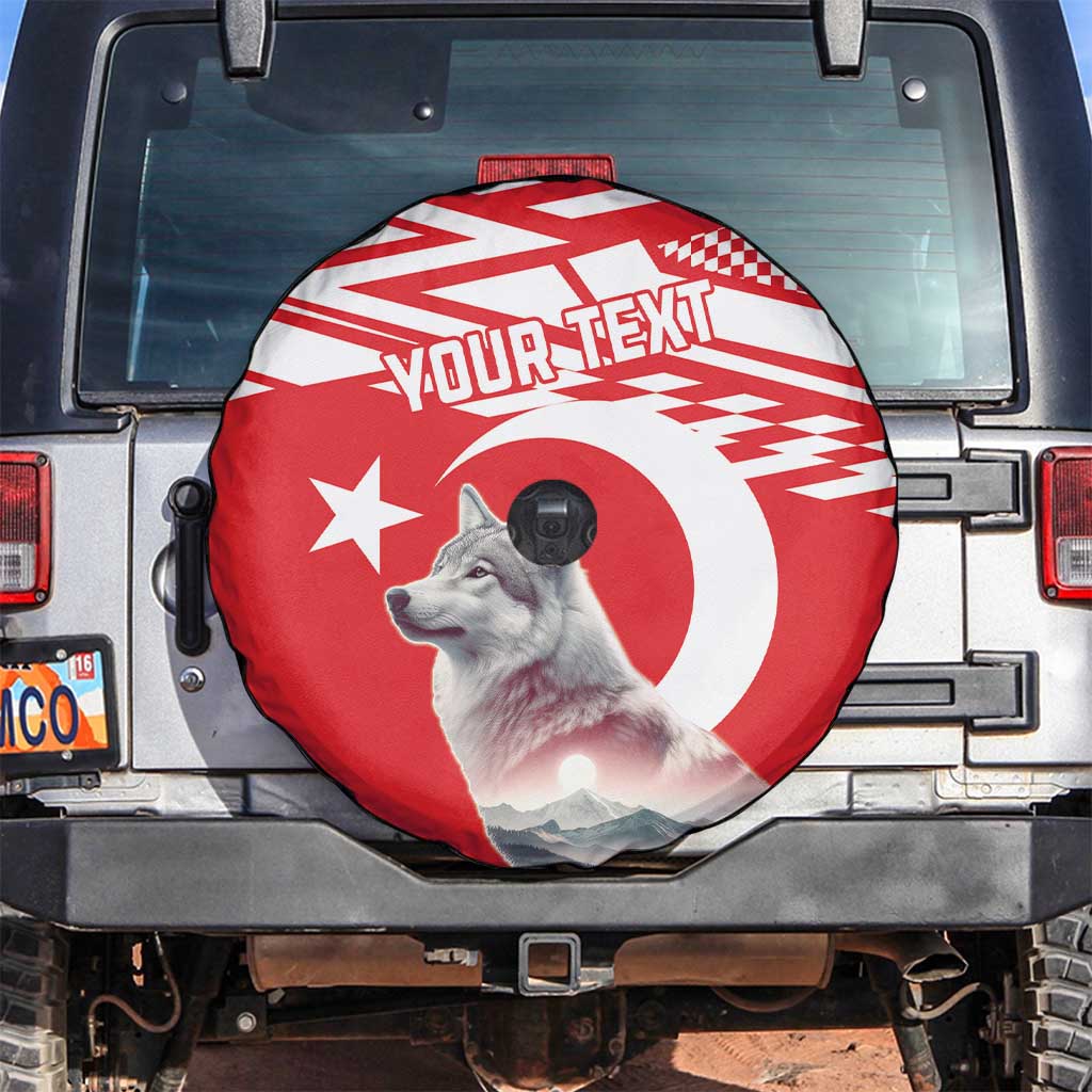 Personalized Gray Wolf Turkey Spare Tire Cover Turkish Mountain - Wonder Print Shop