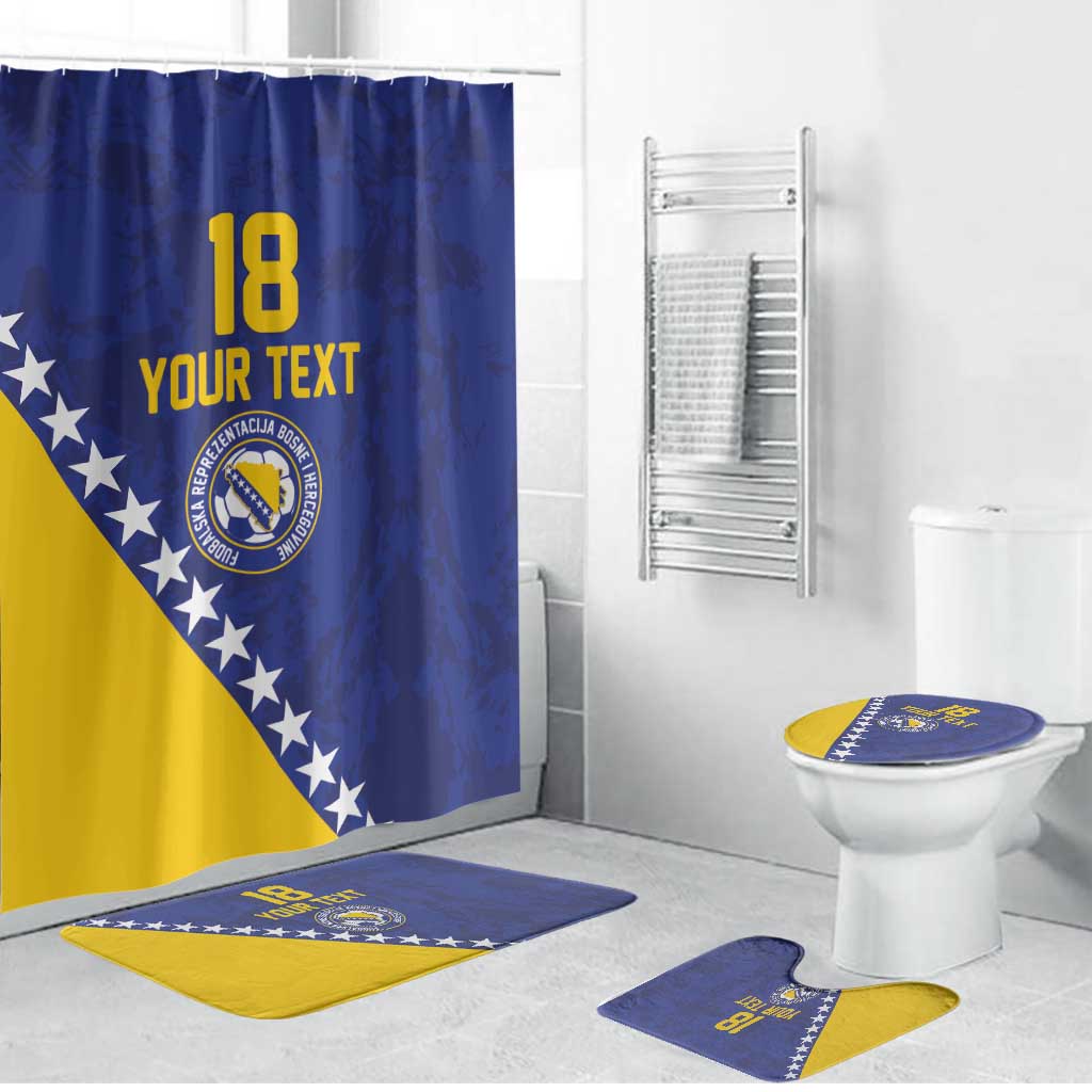 Custom Bosnia and Herzegovina Football Bathroom Set Go Champion Sporty Style - Wonder Print Shop