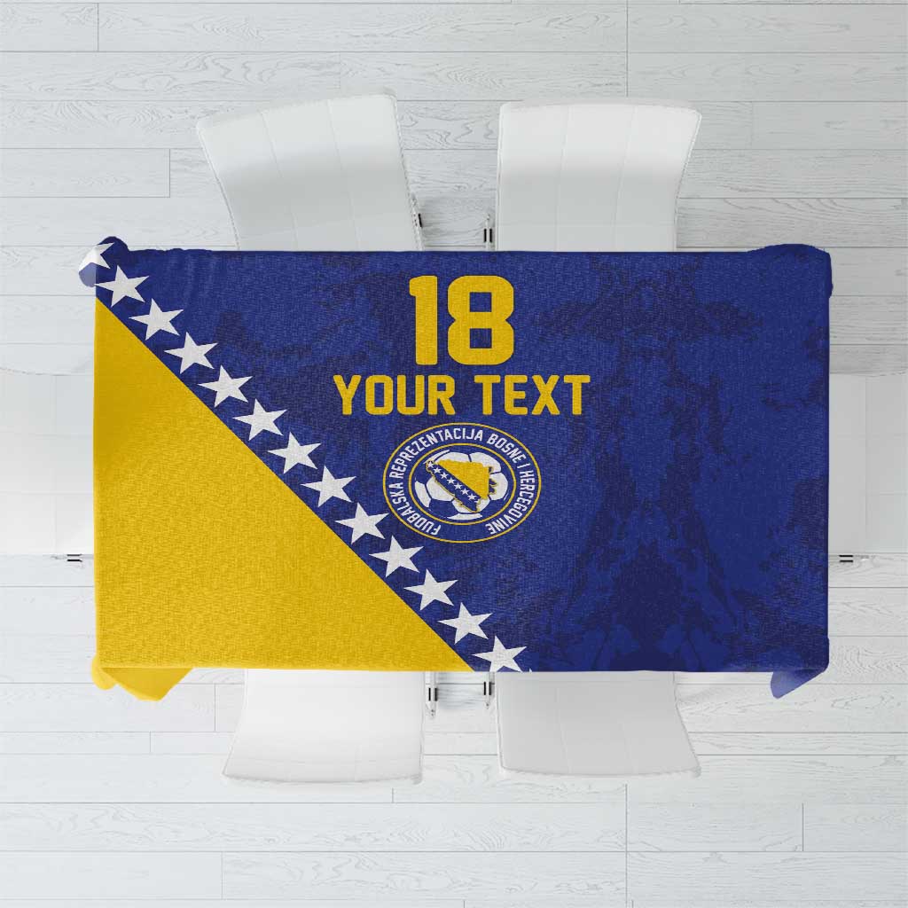 Custom Bosnia and Herzegovina Football Tablecloth Go Champion Sporty Style - Wonder Print Shop