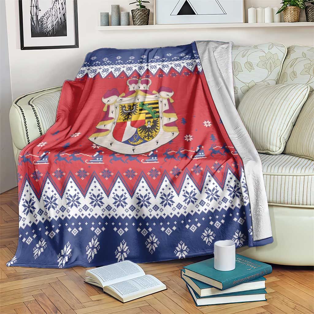 Liechtenstein Christmas Blanket Coat Of Arms Frohe Weihnachten - Wonder Print Shop