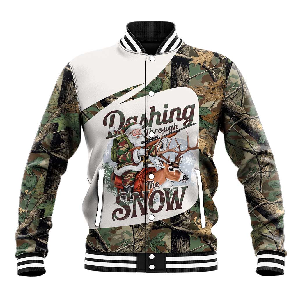 Santa Deer Hunting Christmas Baseball Jacket Hunting Camouflage Patterns - Wonder Print Shop