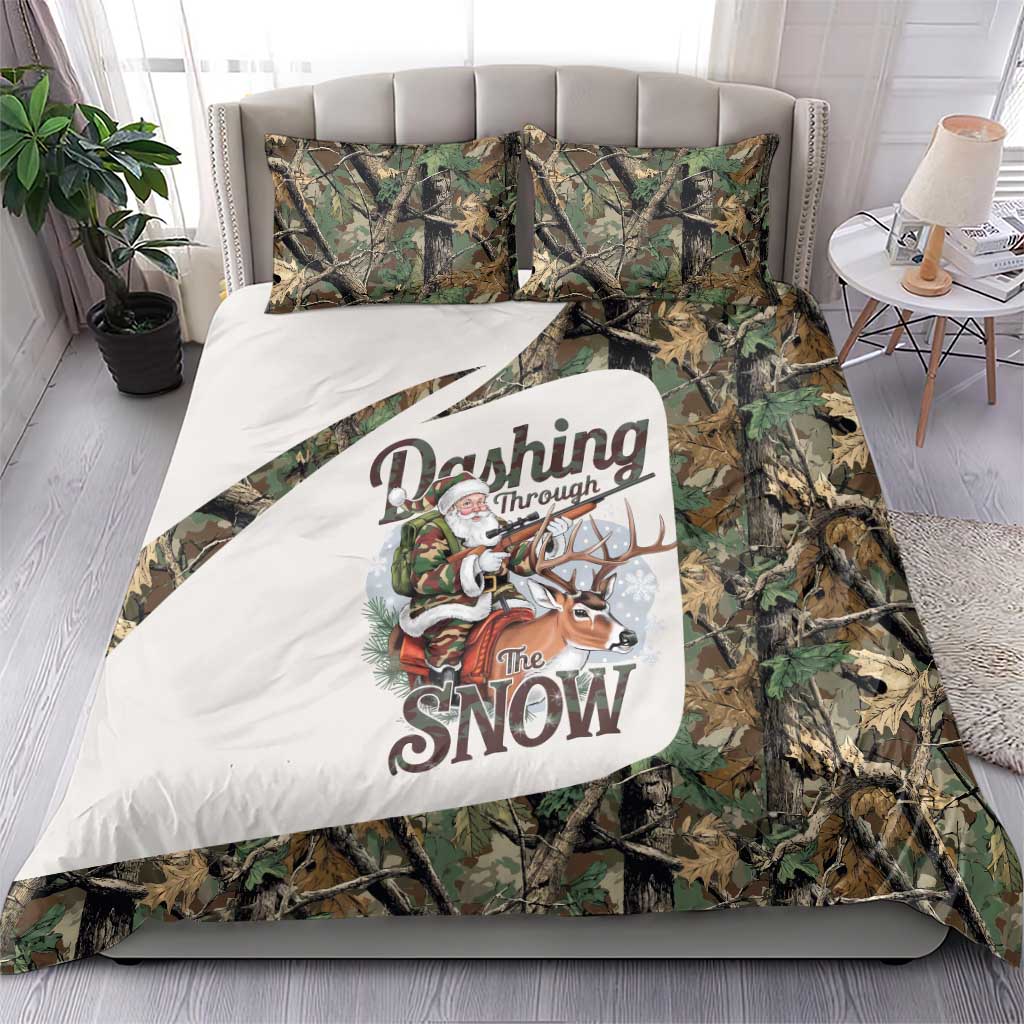 Santa Deer Hunting Christmas Bedding Set Hunting Camouflage Patterns - Wonder Print Shop