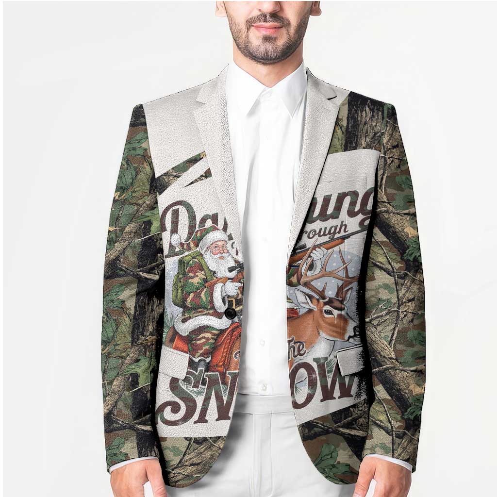 Santa Deer Hunting Christmas Blazer Hunting Camouflage Patterns - Wonder Print Shop