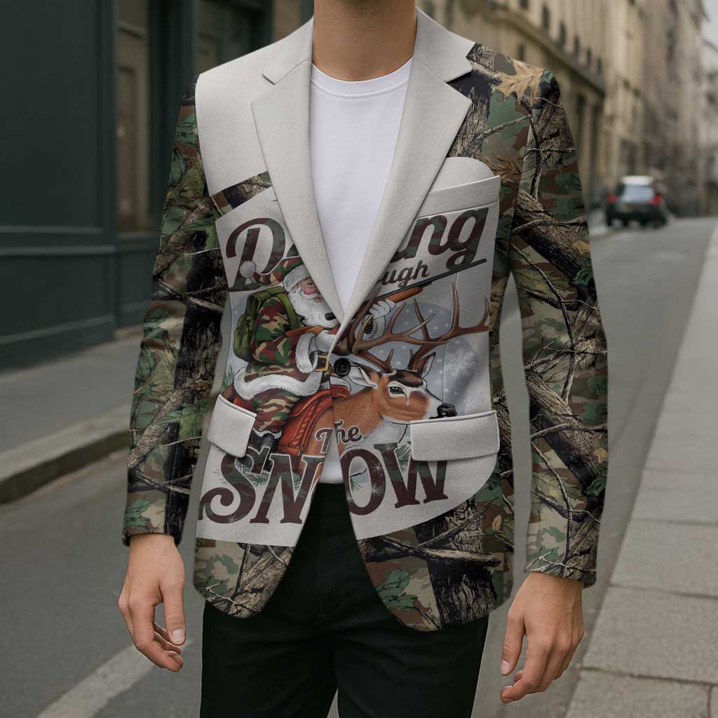 Santa Deer Hunting Christmas Blazer Hunting Camouflage Patterns - Wonder Print Shop