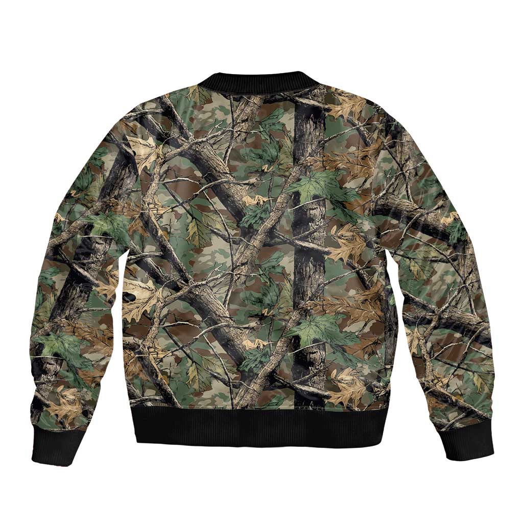 Santa Deer Hunting Christmas Bomber Jacket Hunting Camouflage Patterns - Wonder Print Shop
