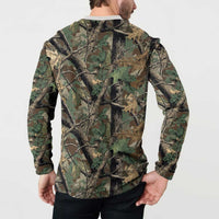 Santa Deer Hunting Christmas Button Sweatshirt Hunting Camouflage Patterns - Wonder Print Shop