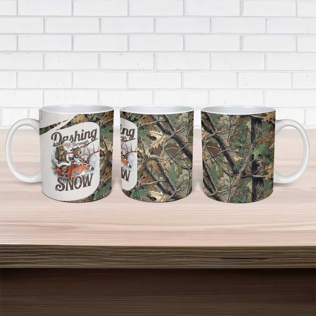Santa Deer Hunting Christmas Ceramic Mug Hunting Camouflage Patterns - Wonder Print Shop